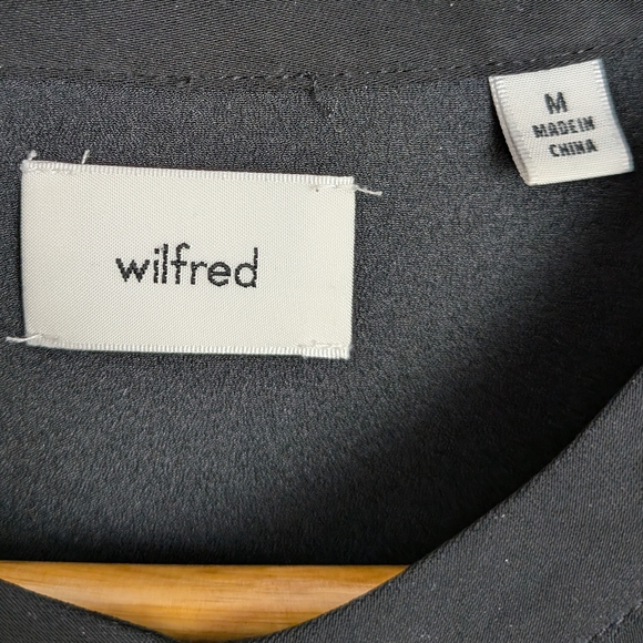 Aritzia Wilfred Nimbus Black Blouse Women’s Medium Long Sleeve Ruffle #214 - Picture 5 of 8